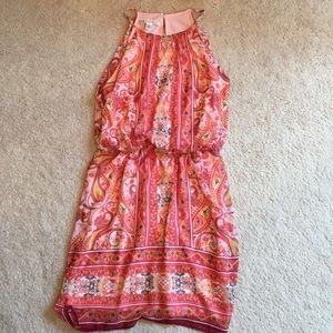 Spring print sleeveless dress